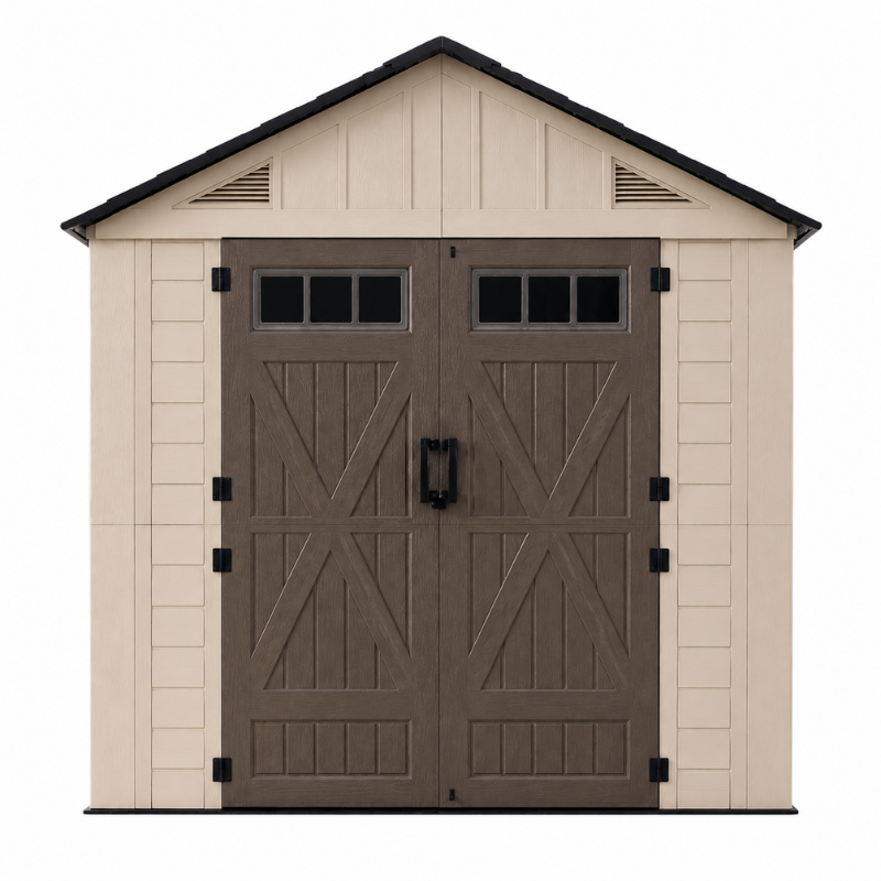 8 x 6 FT HDPE Resin Storage Shed with Floor for Garden & Backyard