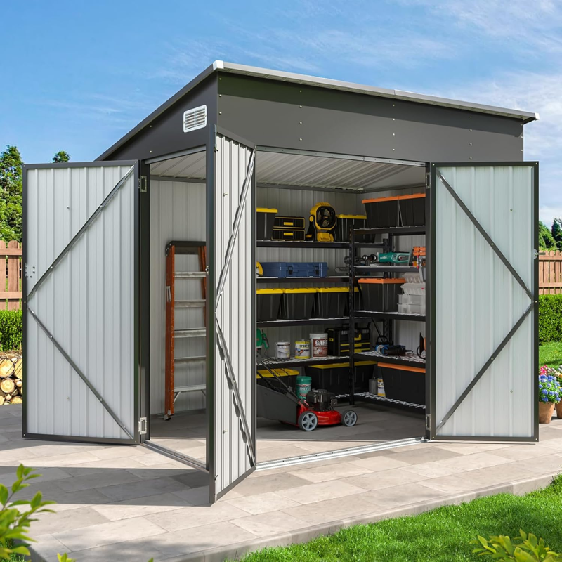 Aoxun 7.5 x 4 FT Metal Outdoor Storage Shed