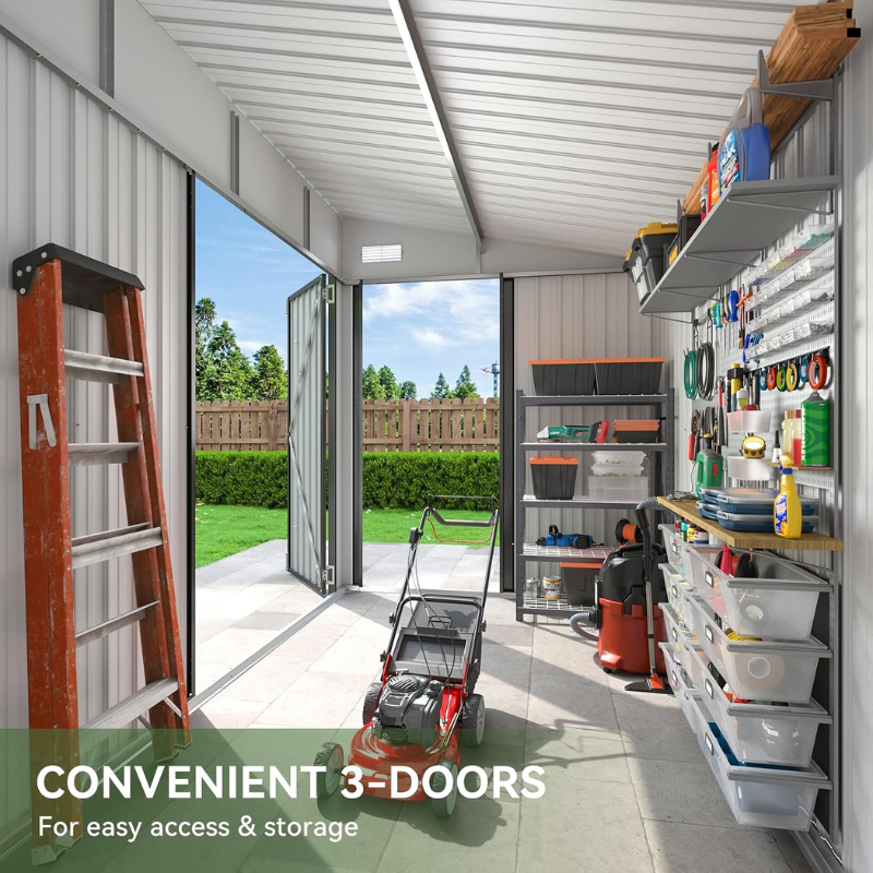Aoxun 7.5 x 4 FT Metal Outdoor Storage Shed