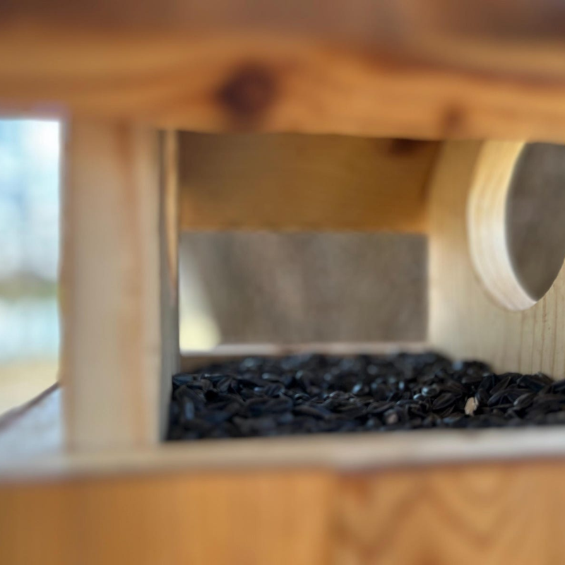 Handmade Wooden Bird Feeder for Outdoor Garden & Backyard Birds
