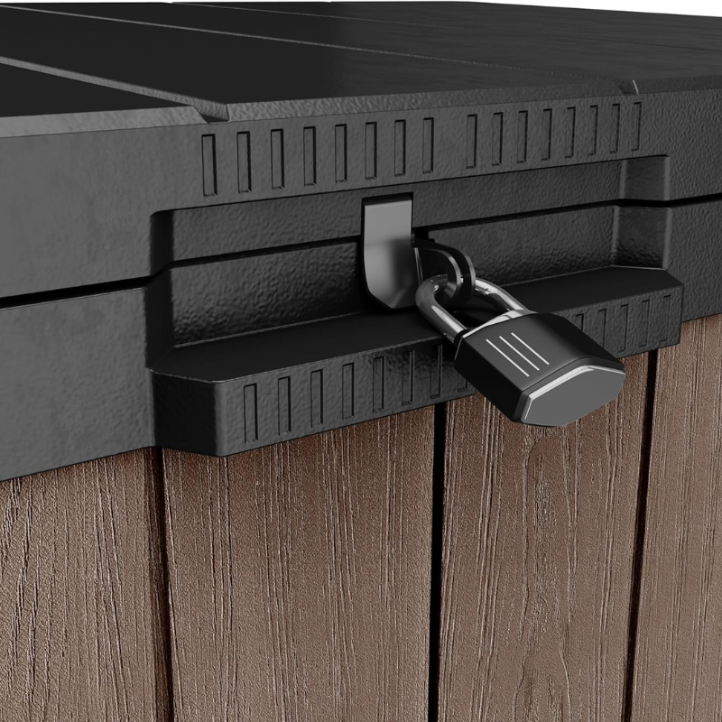 Keter Darwin 1150L Outdoor Storage Box | Brown | Fits 2 Wheelie Bins