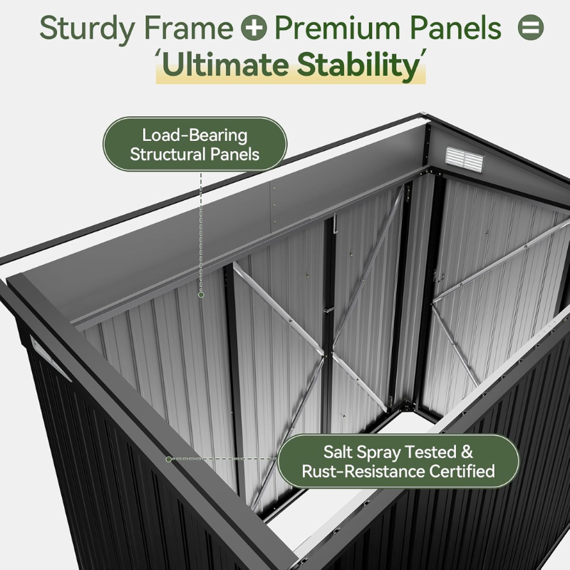 Aoxun 7.5 x 4 FT Metal Outdoor Storage Shed