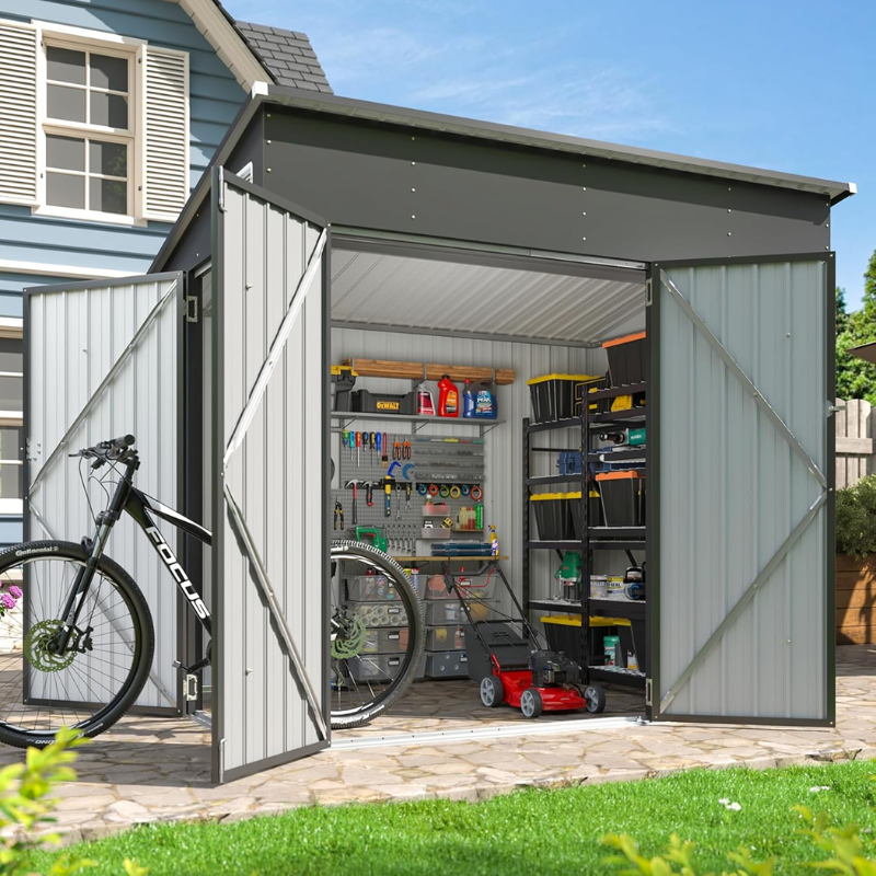 Aoxun 7.5 x 4 FT Metal Outdoor Storage Shed